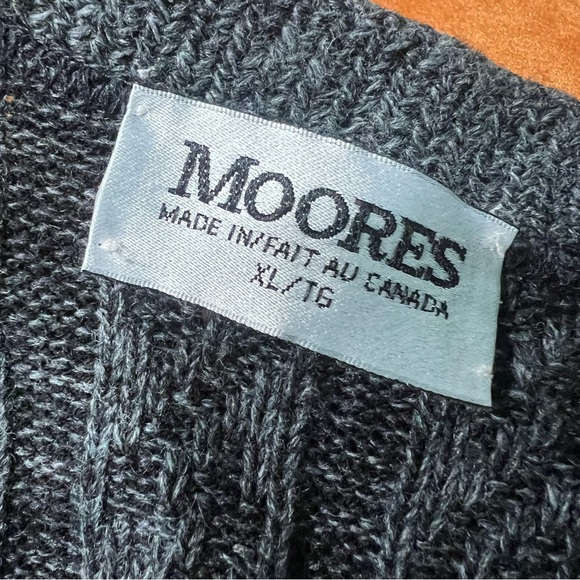 VTG Moores Gray Button-Up Knit Vest XL made in Canada v-neck - Picture 2 of 7